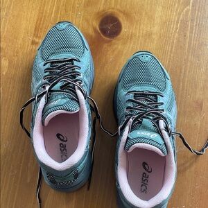 ASICS Women's Athletic Shoes in Teal and Pink
